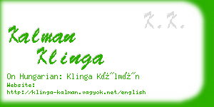 kalman klinga business card